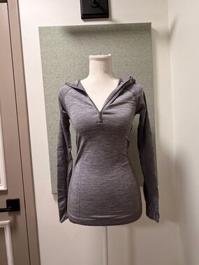 Lululemon Gray Half-Zip Hooded Pullover